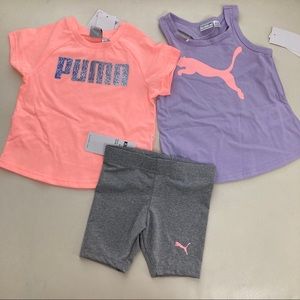 Puma girl neon purple leggings set 2254